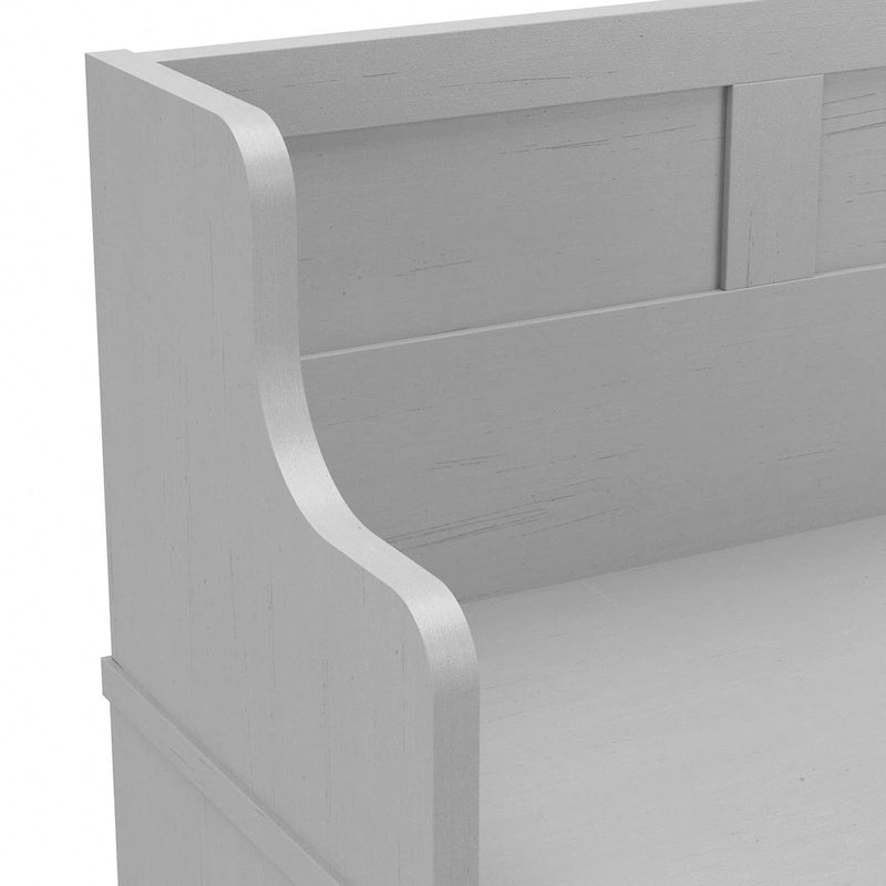 40-Inch Entryway Bench with Cabinet Doors and Seat Back