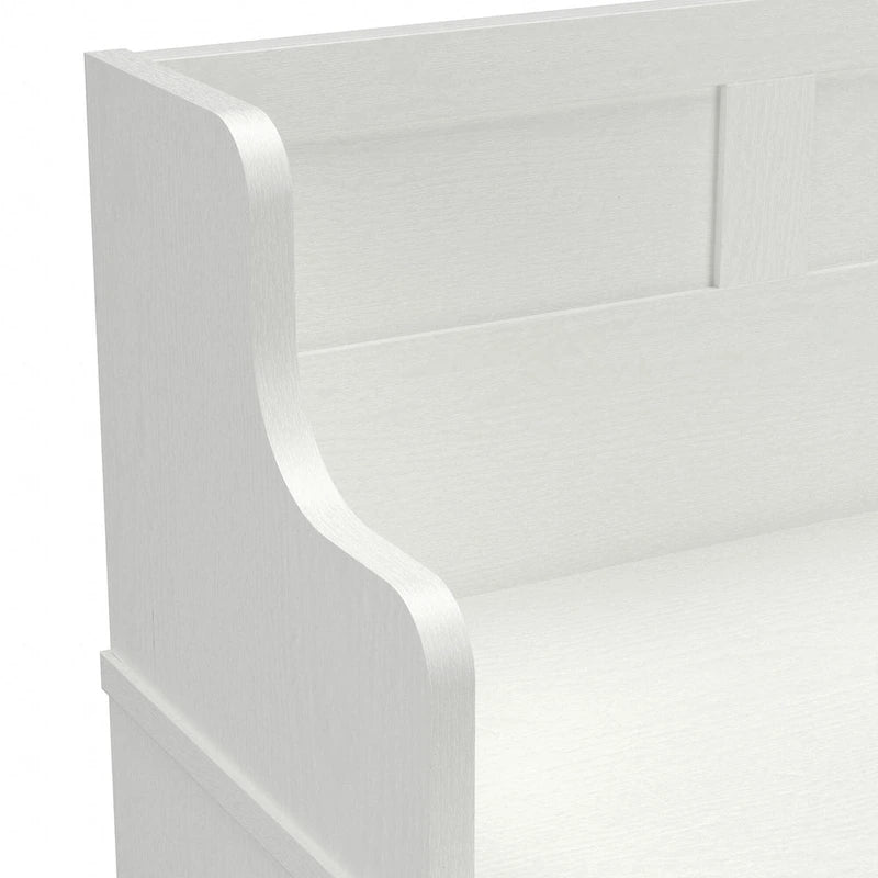 40-Inch Entryway Bench with Cabinet Doors and Seat Back