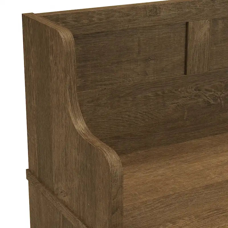 40-Inch Entryway Bench with Cabinet Doors and Seat Back