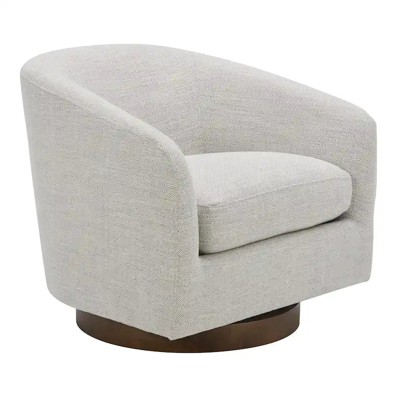Upholstered 360-Degree Swivel Barrel Chair