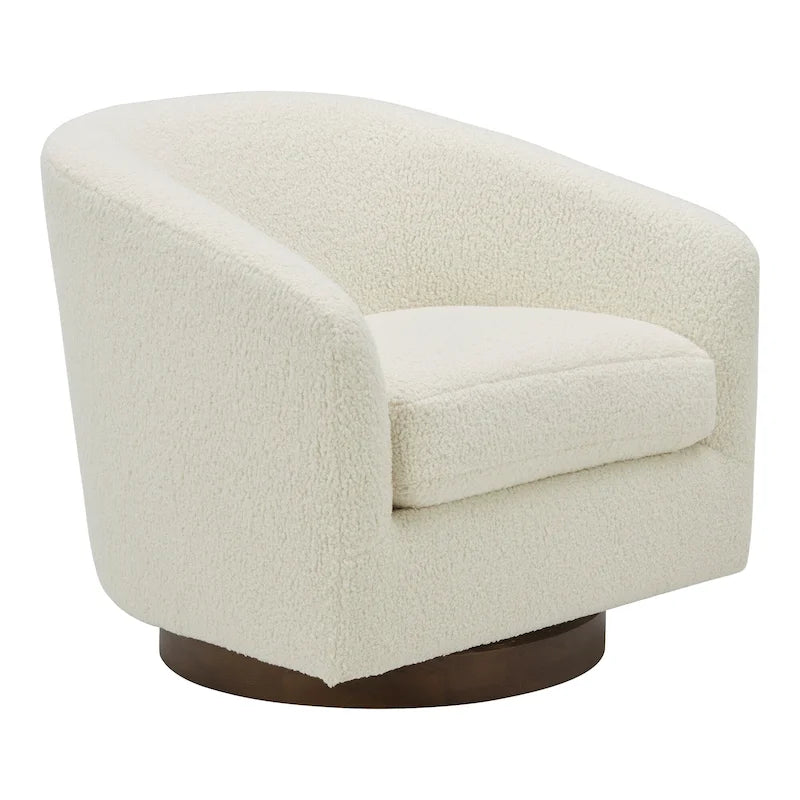 Upholstered 360-Degree Swivel Barrel Chair