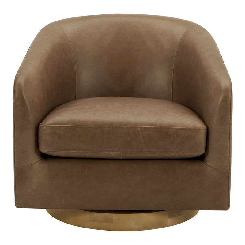 Upholstered 360-Degree Swivel Barrel Chair