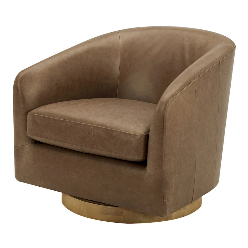 Upholstered 360-Degree Swivel Barrel Chair
