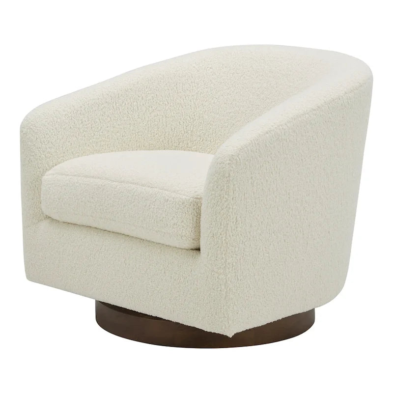 Upholstered 360-Degree Swivel Barrel Chair