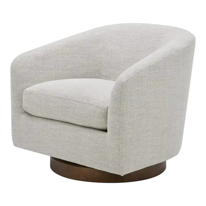 Upholstered 360-Degree Swivel Barrel Chair