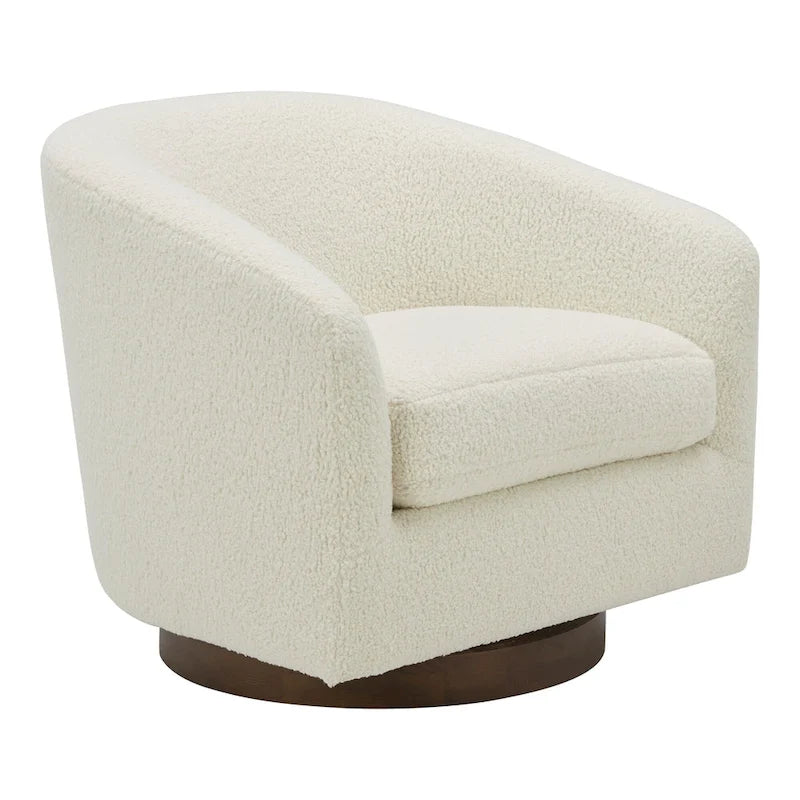 Upholstered 360-Degree Swivel Barrel Chair