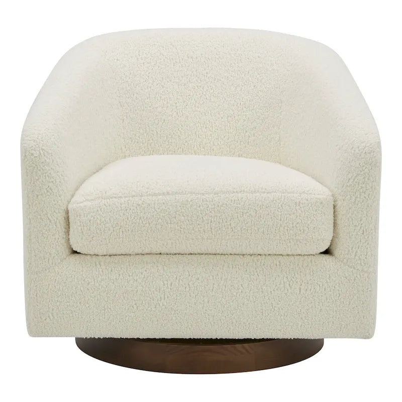 Upholstered 360-Degree Swivel Barrel Chair
