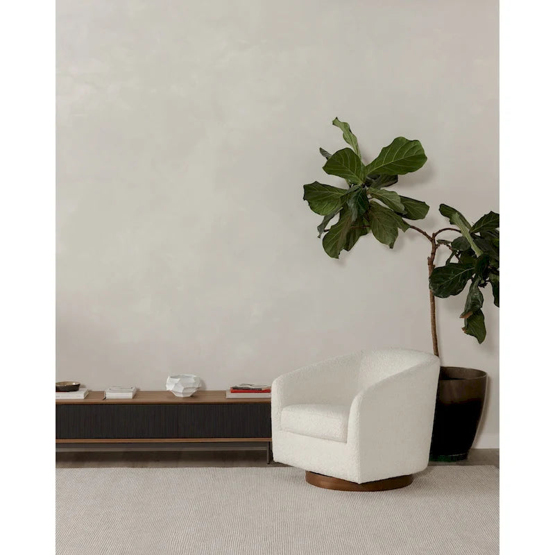 Upholstered 360-Degree Swivel Barrel Chair