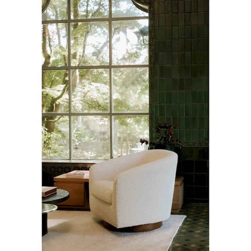 Upholstered 360-Degree Swivel Barrel Chair