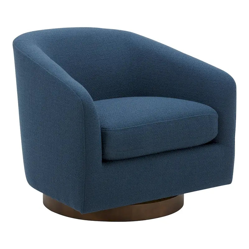 Upholstered 360-Degree Swivel Barrel Chair