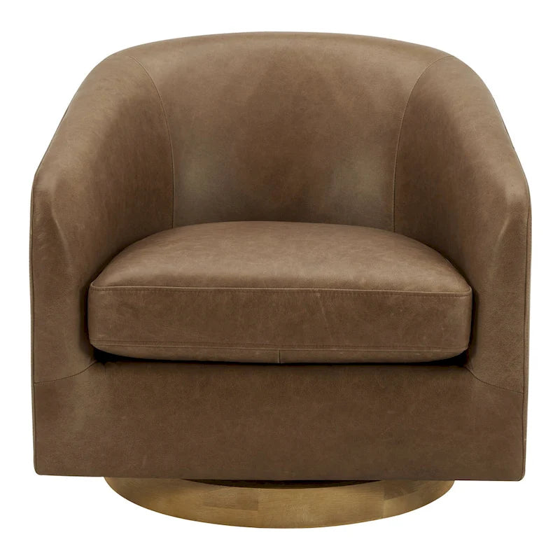 Upholstered 360-Degree Swivel Barrel Chair