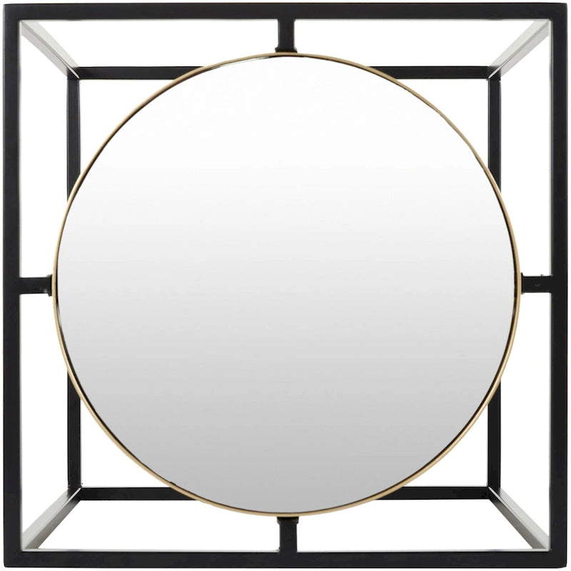 Nesting Mirrored End Tables, Silver and Black, Set of 2