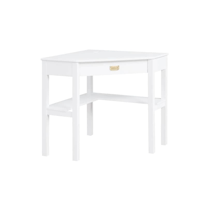 Corner Writing Desk with Keyboard Tray and Shelves