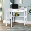 Corner Writing Desk with Keyboard Tray and Shelves