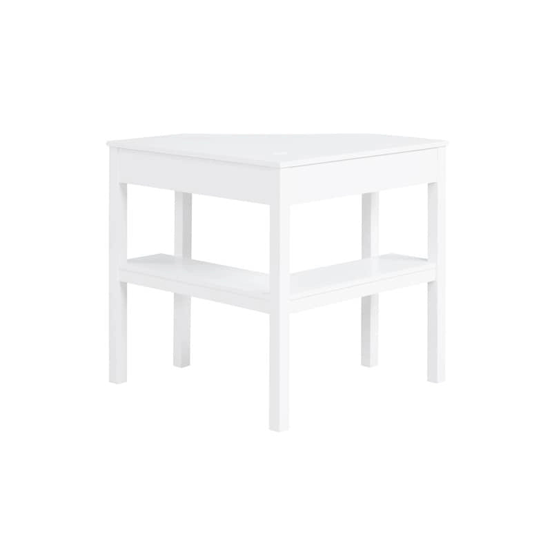 Corner Writing Desk with Keyboard Tray and Shelves