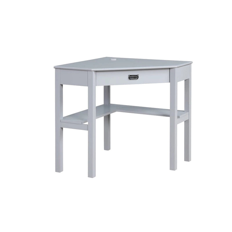 Corner Writing Desk with Keyboard Tray and Shelves