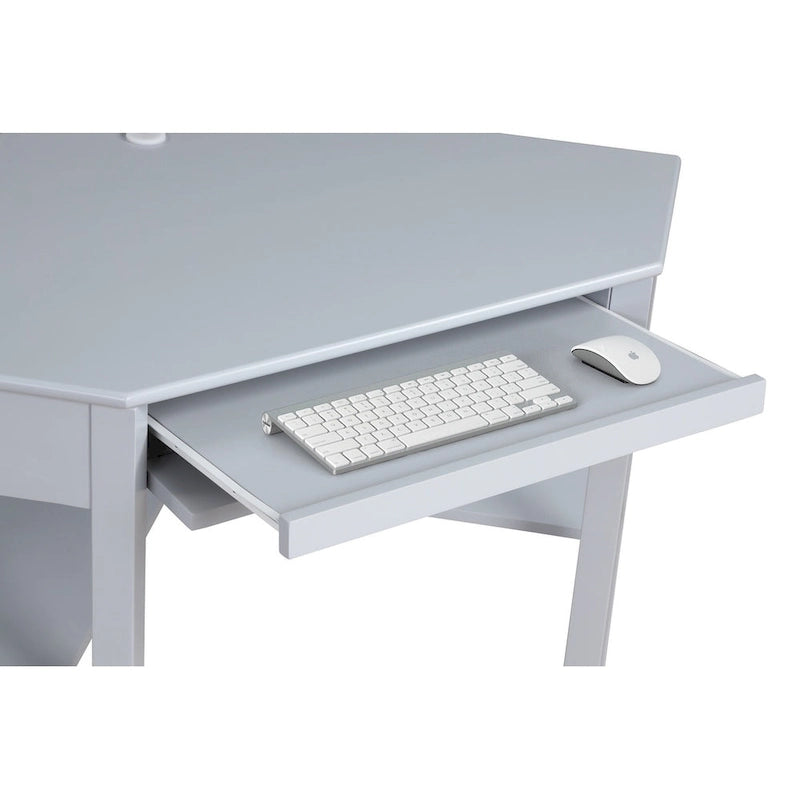 Corner Writing Desk with Keyboard Tray and Shelves