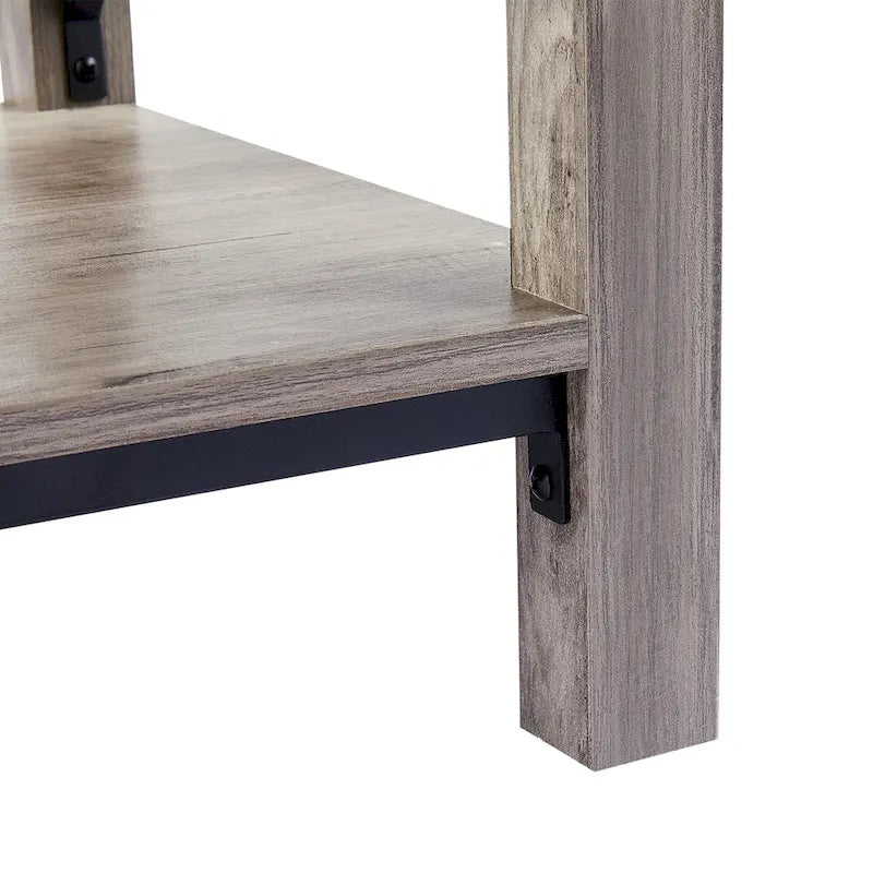 16-Inch Side Table with Lower Storage Shelf