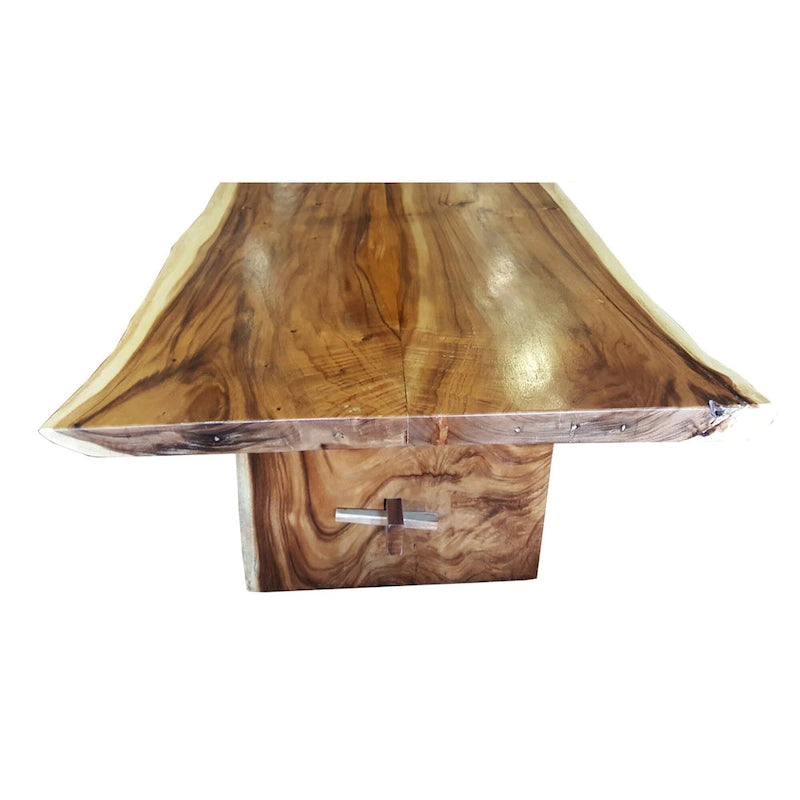 71-Inch Suar Live Edge Solid Wood Slab Dining Table (Table Only)
