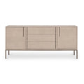 Oak Veneer Buffet with Stainless Steel Legs and Soft-Close Doors