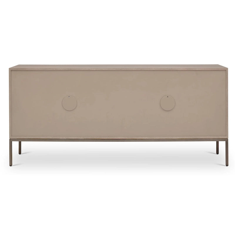 Oak Veneer Buffet with Stainless Steel Legs and Soft-Close Doors