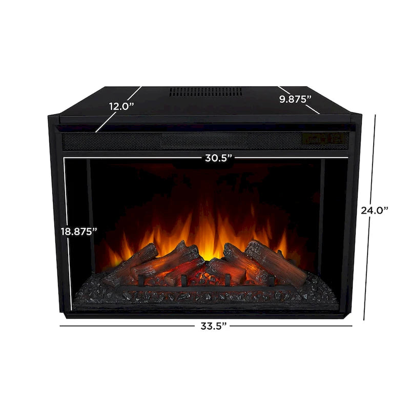 93-Inch Electric Fireplace TV Stand in White
