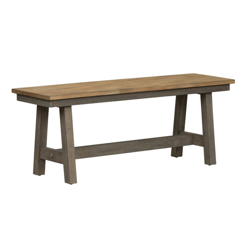 Gray and Sandstone Rubberwood Backless Bench