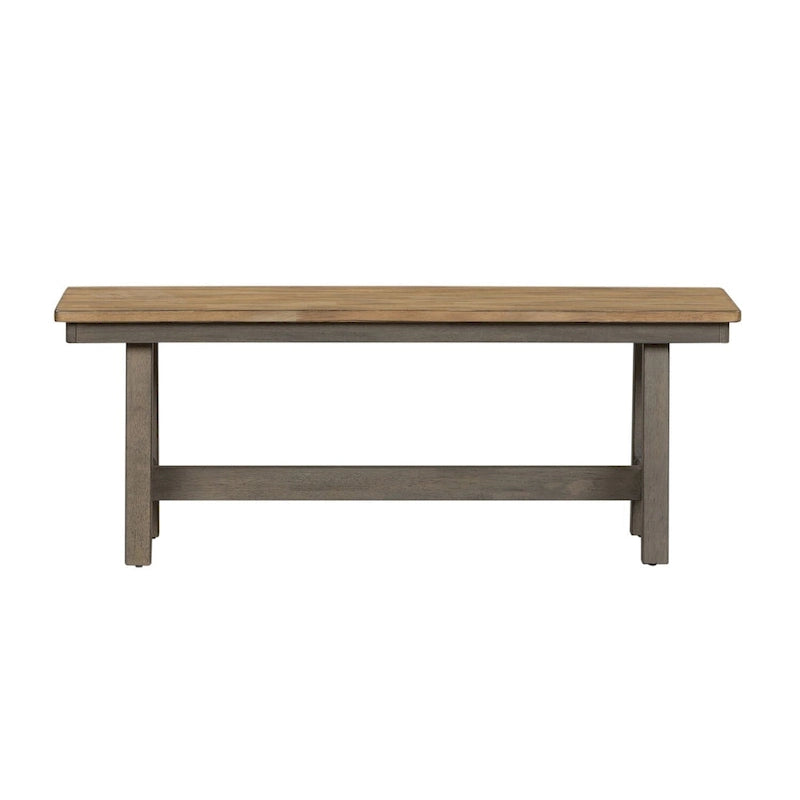 Gray and Sandstone Rubberwood Backless Bench