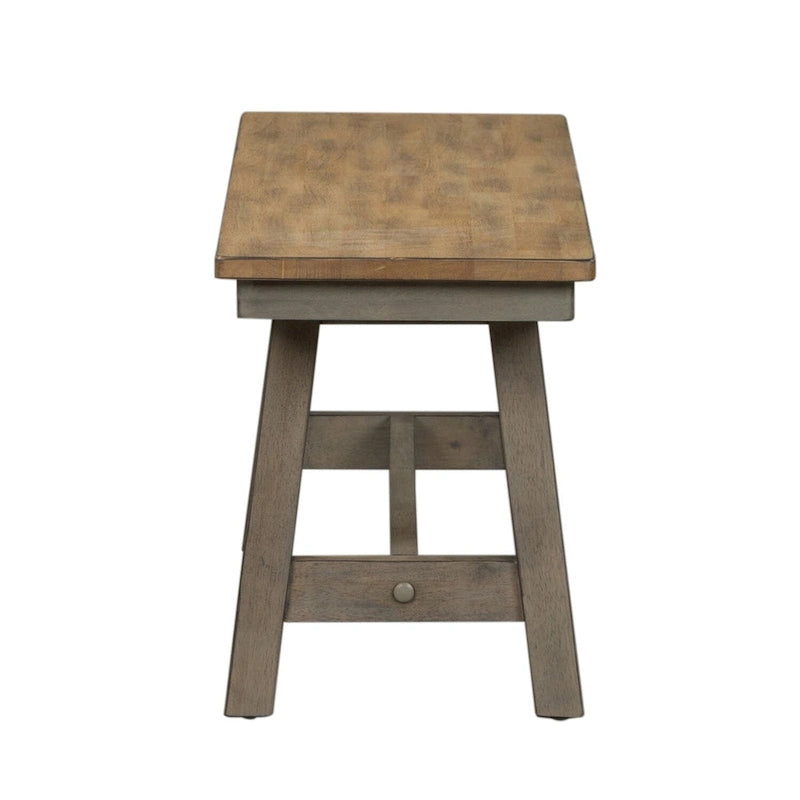 Gray and Sandstone Rubberwood Backless Bench