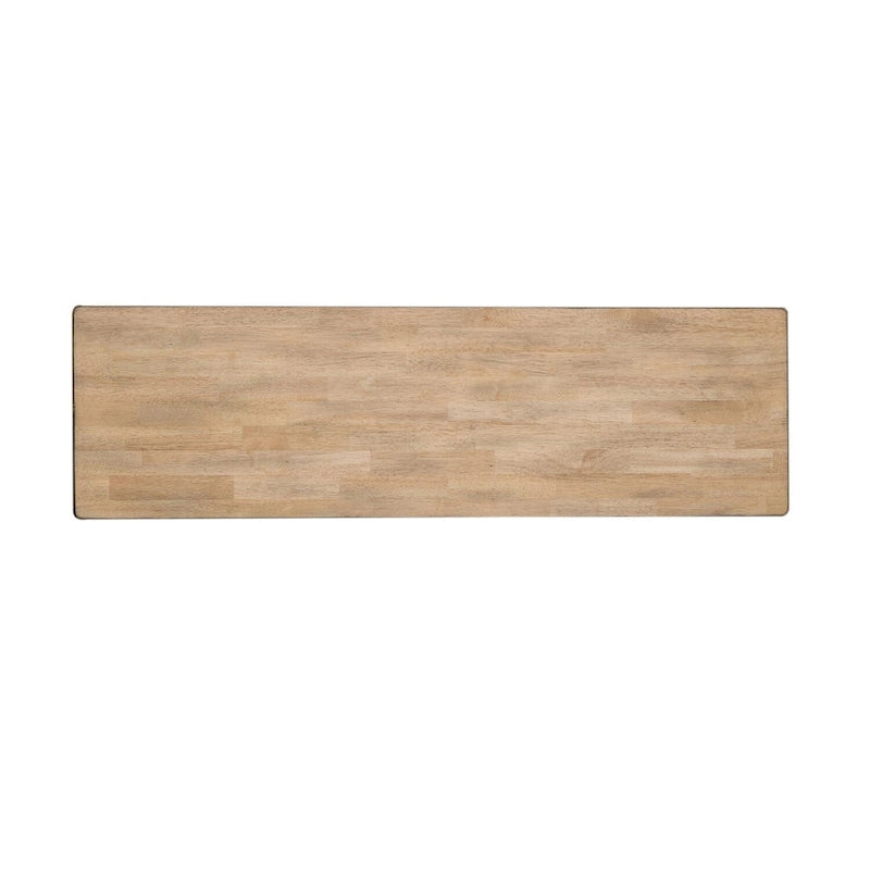 Gray and Sandstone Rubberwood Backless Bench