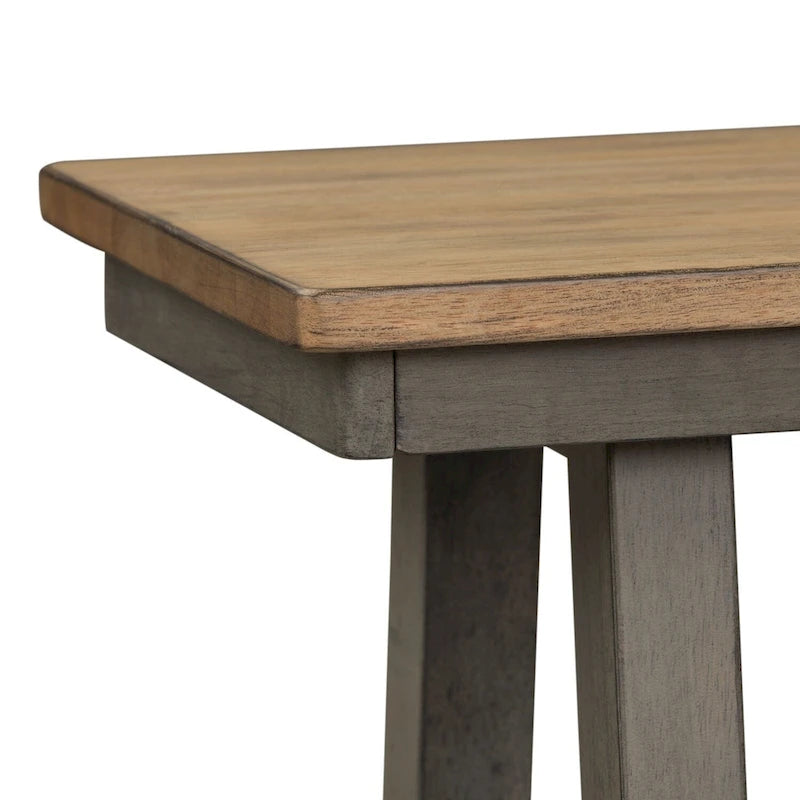 Gray and Sandstone Rubberwood Backless Bench