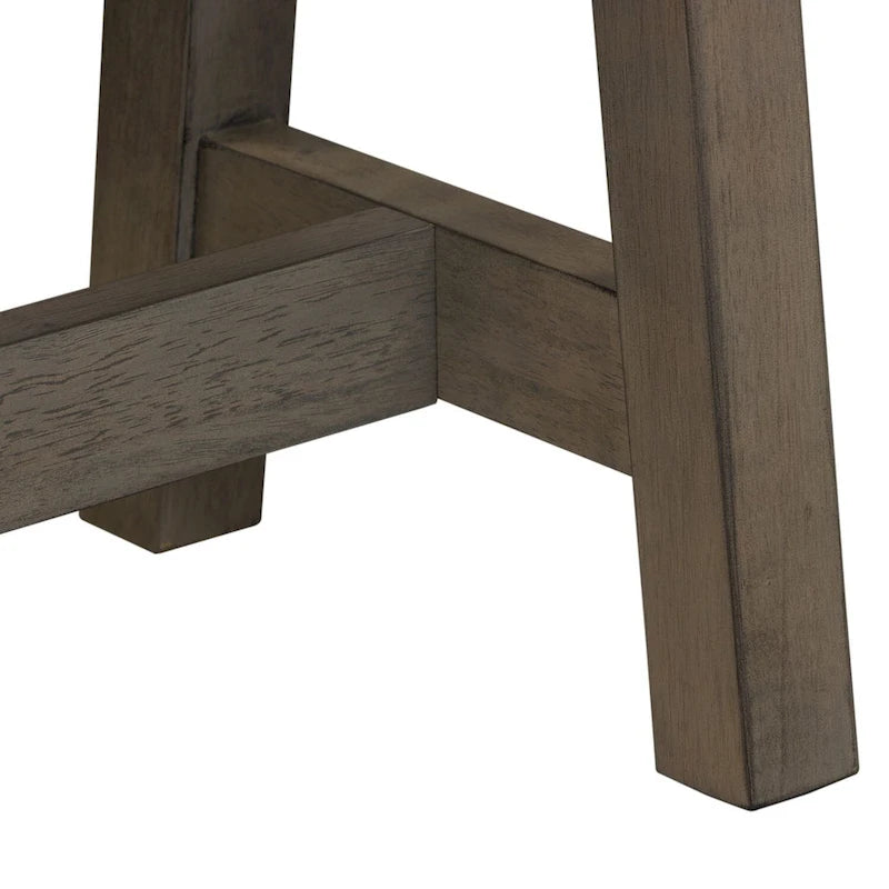 Gray and Sandstone Rubberwood Backless Bench