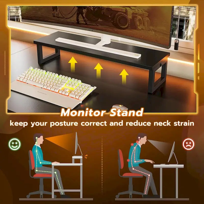 L-Shaped Gaming Desk with LED Lights, Pegboard, Drawers, and Monitor Stand