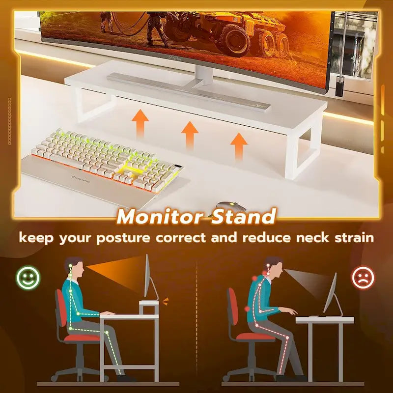 L-Shaped Gaming Desk with LED Lights, Pegboard, Drawers, and Monitor Stand