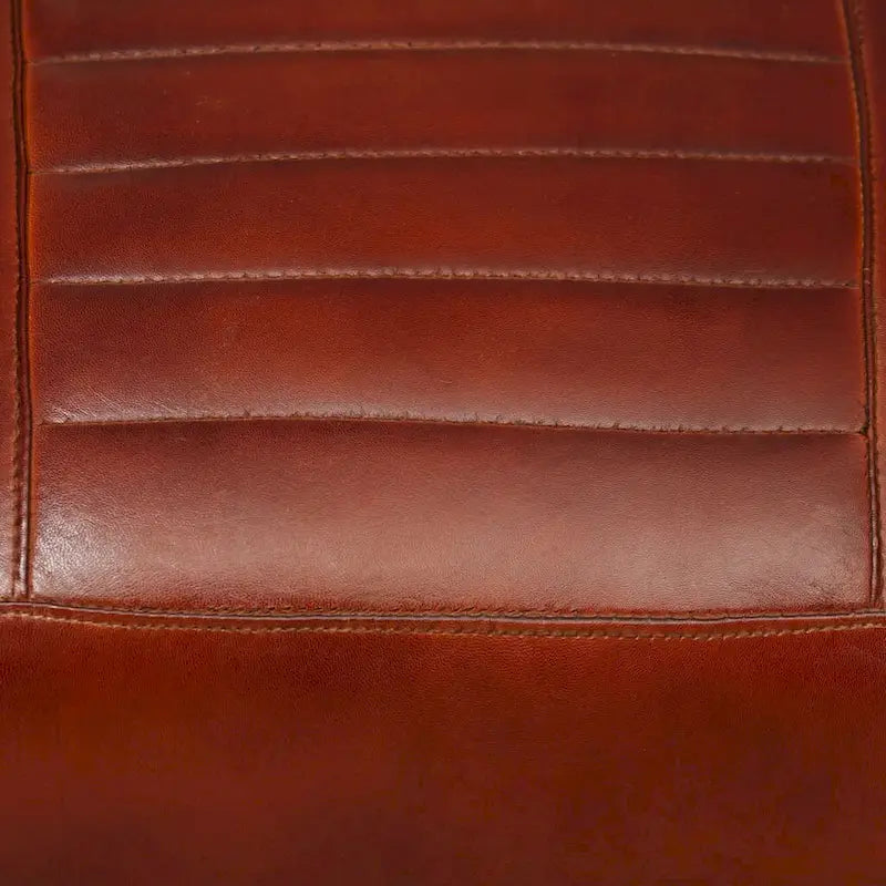Lounge Chair with Genuine Leather and Steel Frame