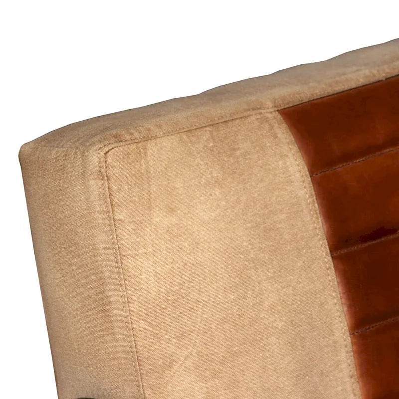 Lounge Chair with Genuine Leather and Steel Frame
