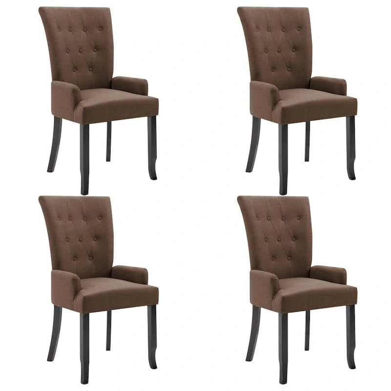 Upholstered Dining Chairs with Armrests, Multicolor Fabric (Set of 1/2/4/6)