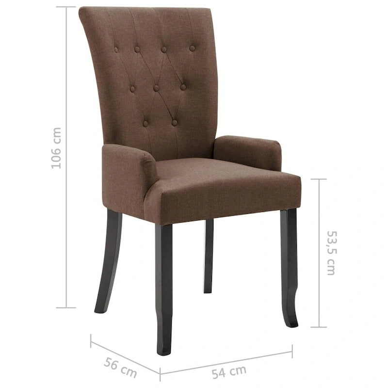 Upholstered Dining Chairs with Armrests, Multicolor Fabric (Set of 1/2/4/6)