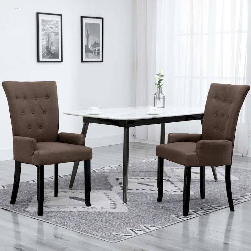 Upholstered Dining Chairs with Armrests, Multicolor Fabric (Set of 1/2/4/6)