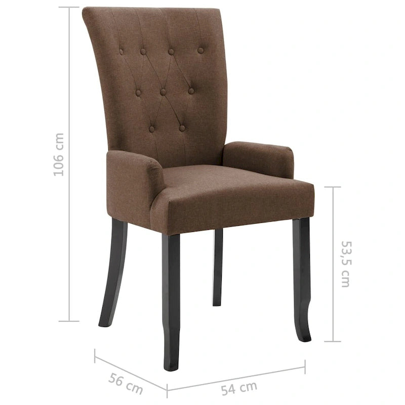 Upholstered Dining Chairs with Armrests, Multicolor Fabric (Set of 1/2/4/6)