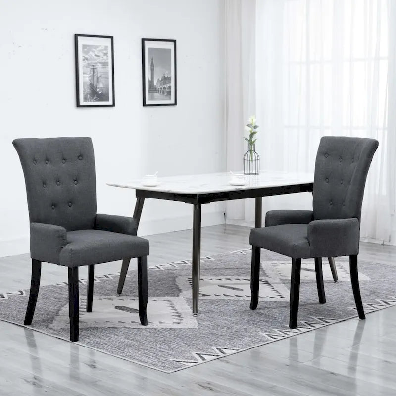 Upholstered Dining Chairs with Armrests, Multicolor Fabric (Set of 1/2/4/6)