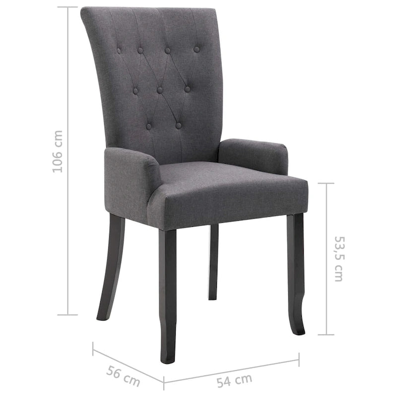 Upholstered Dining Chairs with Armrests, Multicolor Fabric (Set of 1/2/4/6)