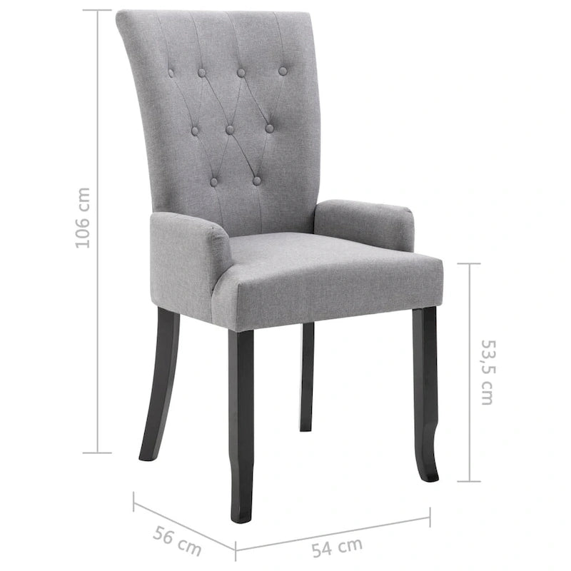 Upholstered Dining Chairs with Armrests, Multicolor Fabric (Set of 1/2/4/6)