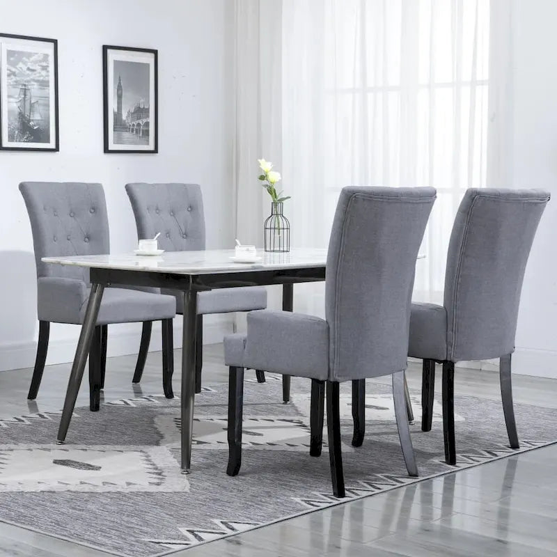 Upholstered Dining Chairs with Armrests, Multicolor Fabric (Set of 1/2/4/6)