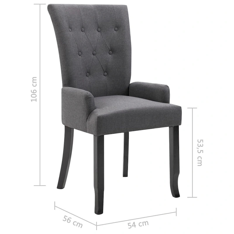 Upholstered Dining Chairs with Armrests, Multicolor Fabric (Set of 1/2/4/6)