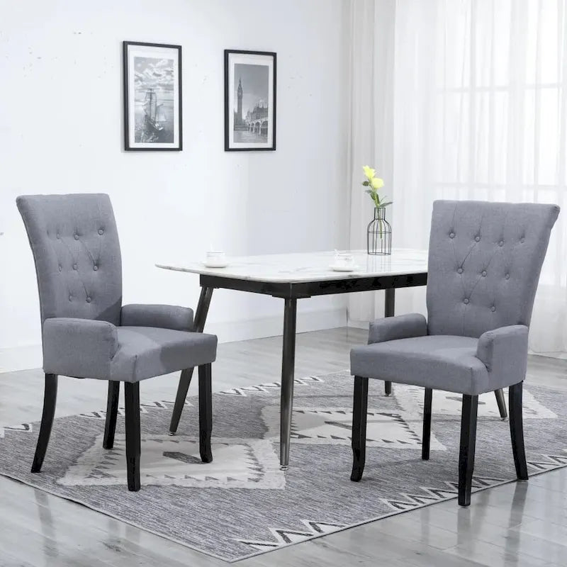 Upholstered Dining Chairs with Armrests, Multicolor Fabric (Set of 1/2/4/6)