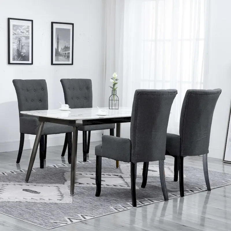 Upholstered Dining Chairs with Armrests, Multicolor Fabric (Set of 1/2/4/6)