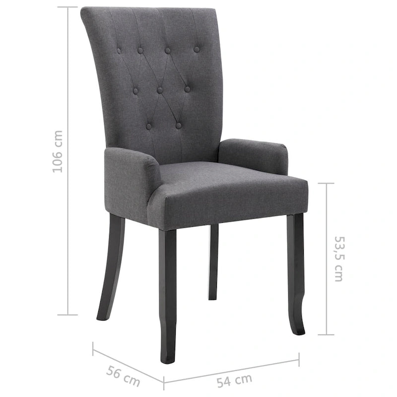 Upholstered Dining Chairs with Armrests, Multicolor Fabric (Set of 1/2/4/6)