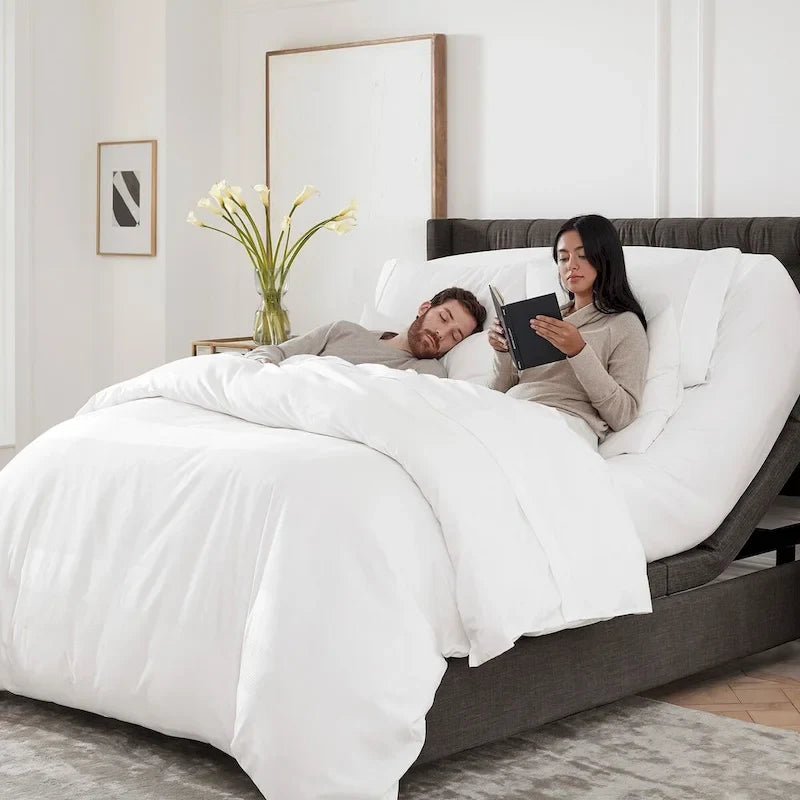 Adjustable Massaging Bed Frame Base with Wireless Remote