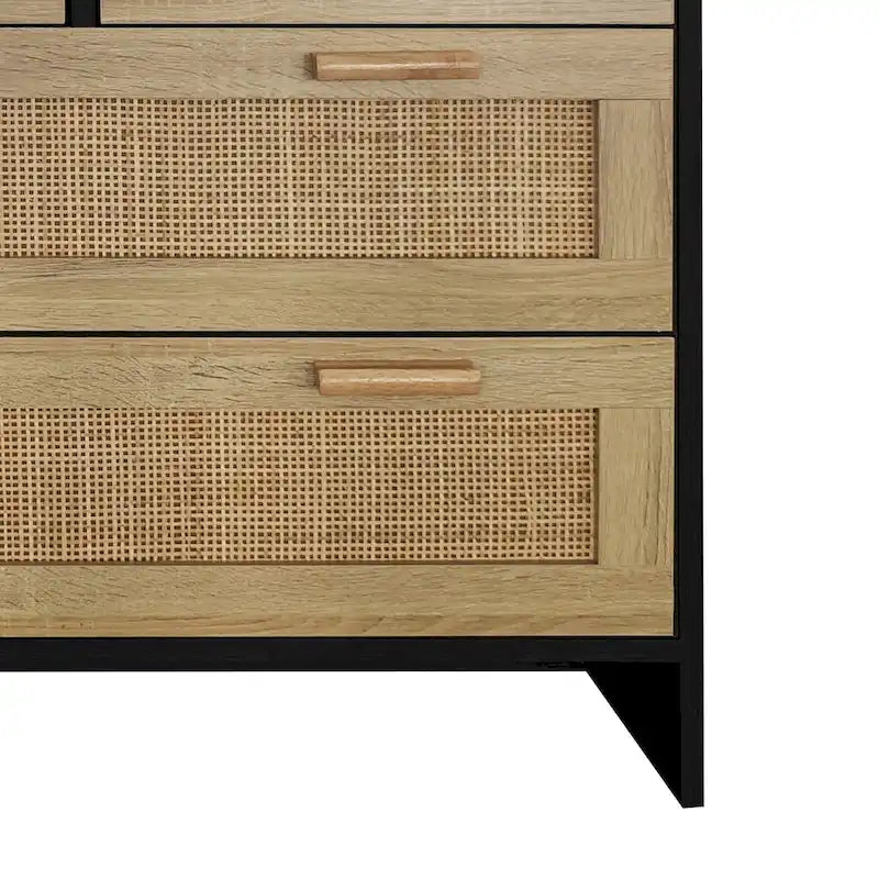 4-Drawer Rattan Cabinet for Bedroom, Living Room, or Office